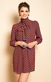 TS Argyle Print High Neck Bow Tie Dress