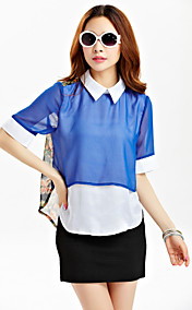 TS arco Imprimir Volver blusa de la gasa