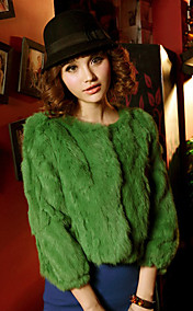 3/4 Sleeve Collarless Rabbit Fur Casual/Party Jacket(More Colors)