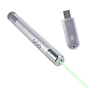  USB RF Wireless Presenter with Laser Pointer - Silver (2*LR1)
