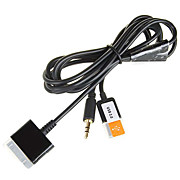  3-in-1 USB 3.5mm AUX Audio/Data/Charger Cable for iPod, iPhone and iPad (Black)