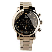  Crystal Automatic Tourbillon Moonphase Watch with Three Small Dials Black
