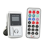  1.0" LCD Car MP3 Player FM Transmitter with IR Remote Controller - Silver (SD/USB)