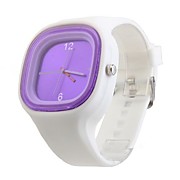  Silicone Band Jelly Sport Watch(White)