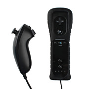  Remote MotionPlus en Nunchuk Controller met hoesje voor Wii (Black)