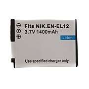  1400mAh 3.7V Digital Camera Battery EN-EL12 for NIKON S710 and More