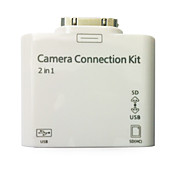  Kit de connexion appareil photo 2-en1 lecteur de carte SD USB pour iPad, iPad2 et nouvel iPad