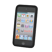  caso de volta de proteção de silicone para iPod touch 4 (preta)