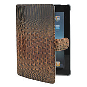  Protective Leather Case With Luxury Crocodile Pattern for iPad 2 (Brown)