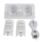  Dual Charging Station + Batteries for Wii (Assorted Colors)