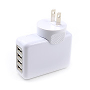  4-Port USB Travel AC Power Adapter (UL Plug, 100~240V)