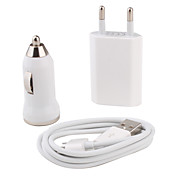  3-in-1 Charger Kit for iPhone 4/4S/3G/3GS/iPod  (EU Plug)