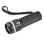  Adjustable Silver Ring Style LED 3-Mode Flashlight (3W,130LM,Black)