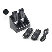  Dual USB Charging Station with 2 Rechargeable Batteries for Wii (2800mAh, Assorted Colors)