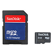  2gb sandisk carte mémoire microSD et microSD adaptateur