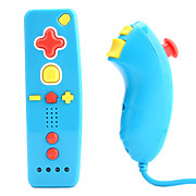  mini MotionPlus-afstandsbediening en Nunchuk controller voor de Wii (blauw)