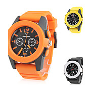  hommes montre-bracelet en silicone analogique (couleurs assorties)