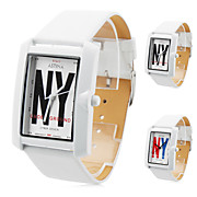  Unisex PU Analog Quartz Wrist Watch 2354 (White)