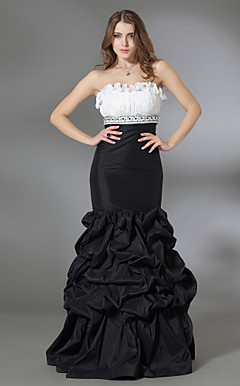 Trumpet/ Mermaid Strapless Floor-length Taffeta Prom/ Evening Dress