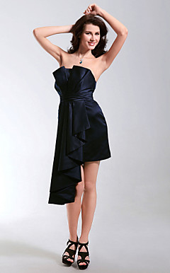 Satin Sheath/Column Strapless Short/Mini Cocktail Dress inspired by Grammy