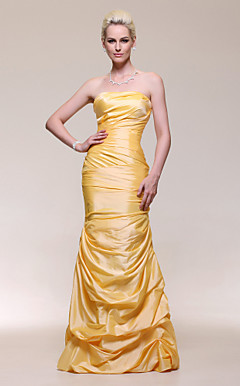Trumpet/Mermaid Strapless Dropped Floor-length Taffeta Evening Dress