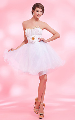 MARIASHA - Vestido de Cóctel de Organza y Tafetán