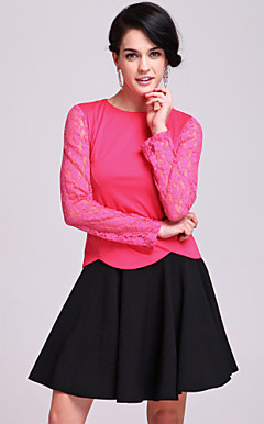 TS Lace Sleeve Basic Blouse Shirt