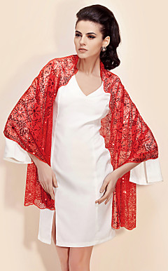 Embroidered Tulle With Sequins Evening And Special Occasion Shawl/Performance Sari