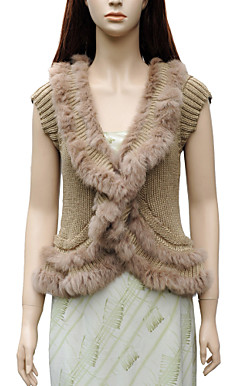 Genuine Rabbit Fur Knit Vest(More Colors)