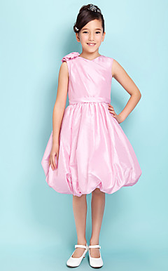 Ball Gown V-neck Knee-length Taffeta Junior Bridesmaid Dress