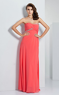 Sheath/ Column Sweetheart Floor-length Chiffon Evening Dress