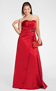 Sheath/Column Sweetheart Floor-length Satin Evening Dress