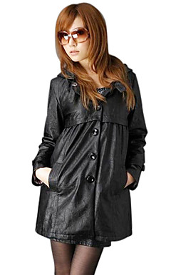 Lange mouwen met capuchon kraag Casual PU Coat (meer kleuren)