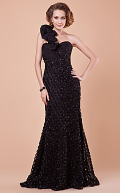 Trumpet/Mermaid One Shoulder Floor-length Chiffon Mother of the Bride Dress