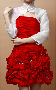 Elegant Organza 3/4-Sleeve Women's Evening/Wedding Jacket/Wrap (More Colors)