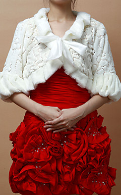Beautiful Faux Fur Party/Wedding Jacket/Wrap With Sequins (More Colors)