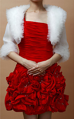 maravillosa noche de organza / tul 3/4-sleeve mujeres / de la boda chaqueta / abrigo (más colores)