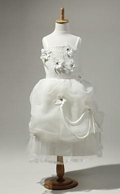 Chiffon Flower Girl Dress With Flowers