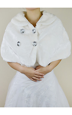 Nice Faux Fur Evening/Wedding Shawl With Crystal