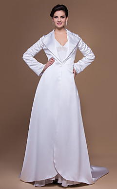 Long Sleeve Satin Special Occasion Jacket/Wedding Wrap(More Colors)