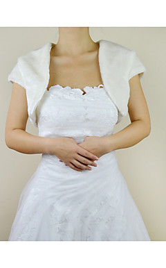 Feine Short Sleeve Faux Fur Abend / Hochzeit Jacke / Wrap