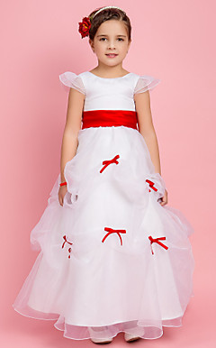 Ball Gown Jewel Floor-length Organza Flower Girl Dress