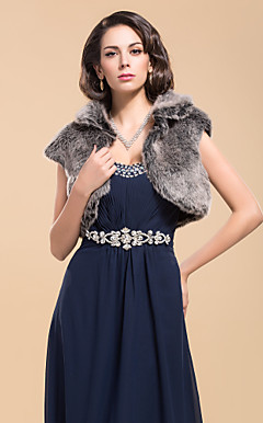 Elegant Short Sleeve Faux Fur Special Occasion Jacket/Wrap