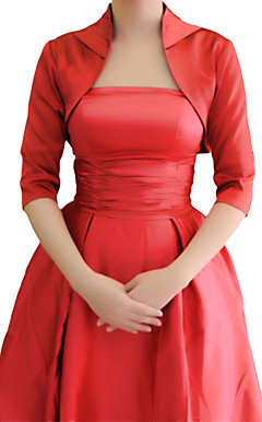 Stylish 3/4 Sleeve Satin Evening/Wedding Wrap/Jacket (More Colors)