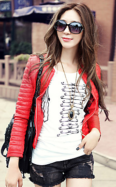 Mode sans col manches longues Casual PU / Parti Jacket (plus de couleurs)