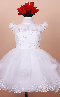 Sweet Sleeveless Satin/Tulle Wedding/Evening Flower Girl Dress
