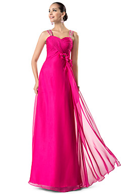 Mantel / Spalte Riemen bodenlangen Chiffon Abendkleid