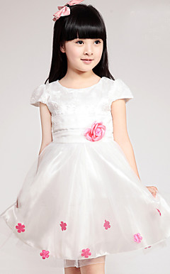 Melko lyhythihainen Tulle Häät / Evening Flower Girl Dress