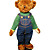  Dark Green T-Shirt & Jeans Overalls Bear (KDX023)(Start From 20 Units)-Free Shipping