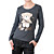  manica lunga scollatura rotonda modelli di orso delle donne t-shirt (4201bc039-0736)